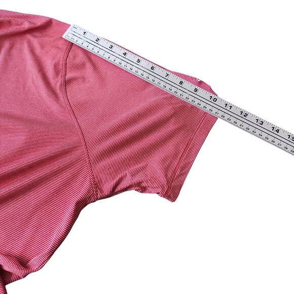 Nike Tiger Woods Collection Snap Polo Shirt Men's 2XL XXL Red Striped Budweiser - Picture 10 of 11